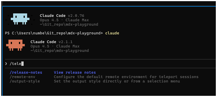 teleport が候補にない